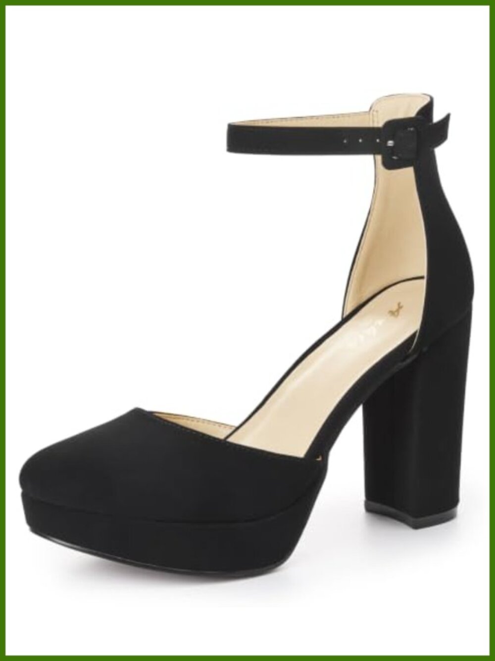 Platform Closed Toe Heels Round Toe Chunky Pumps 4 Inch Block Heel